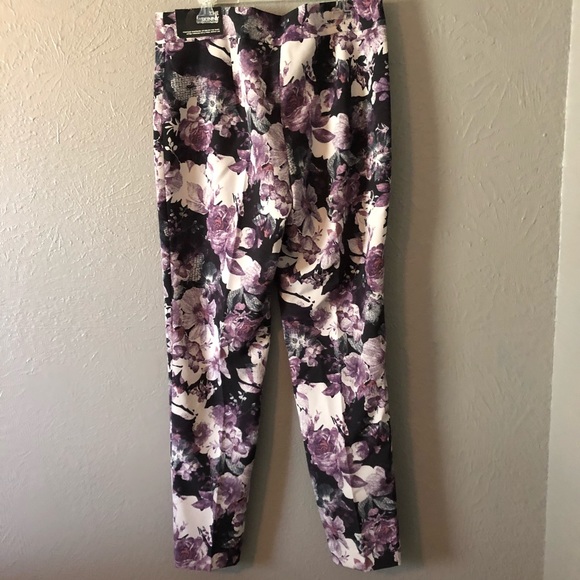 NWOT Nine West The Skinny Purple Floral Pants - Picture 4 of 8
